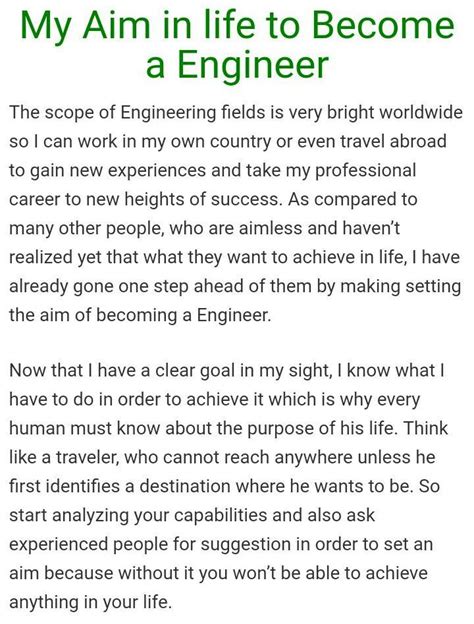 Full Download Essay On My Ambition In Life To Become A Engineer 