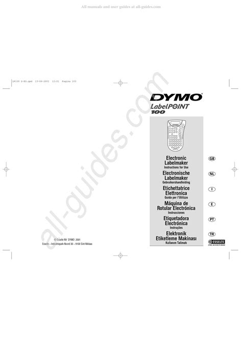 Download Esselte Dymo User Guide 