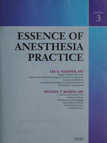 Download Essence Of Anesthesia Practice 3Rd Edition 