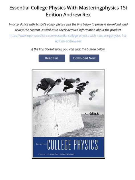 Essential College Physics With Masteringphysics Volume 1