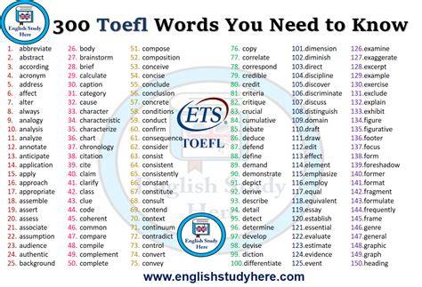 essential toefl vocabulary