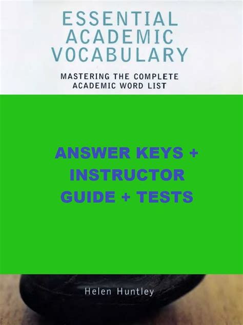 Read Essential Academic Vocabulary Answer Keys 