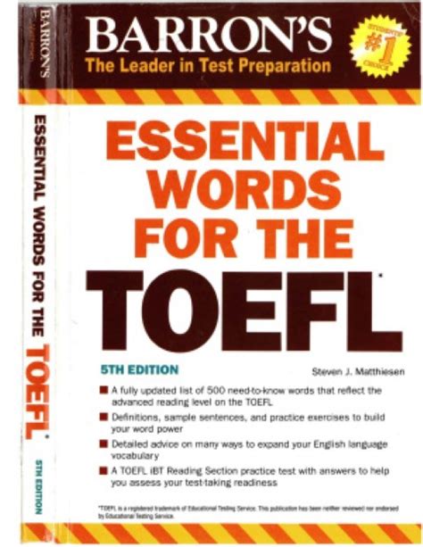 Read Essential Words For The Toefl 5Th Edition 