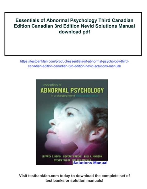 Essentials Of Abnormal Psychology Third Canadian Edition Dsm 5 Update Edition Plus Mysearchlab With Pearson Etext Access Card Package 3rd Edition
