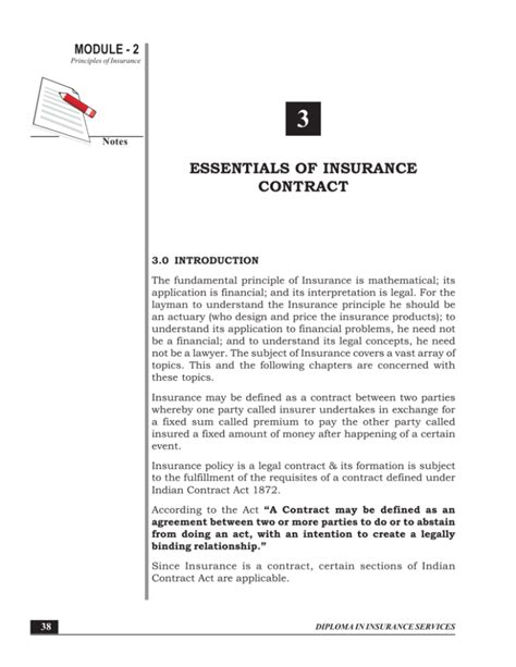 Essentials Of Insurance Contract