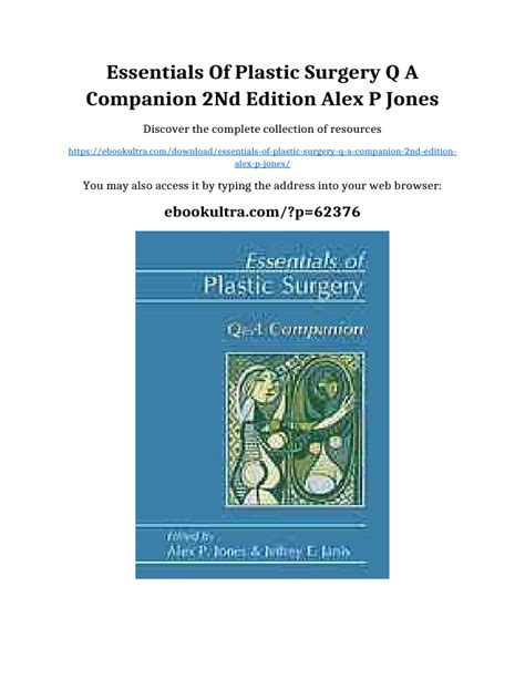 Essentials Of Plastic Surgery Pdf Free
