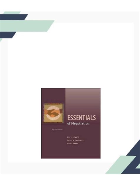 Read Online Essentials Of Negotiation 5Th Edition Pdf 