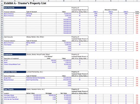 Estate Spreadsheet