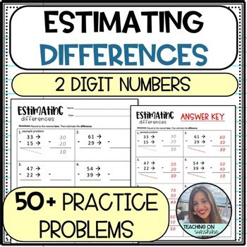 Estimating Differences Student Packet With 2 Digits 3rd My Differences Worksheet 3rd Grade - My Differences Worksheet 3rd Grade