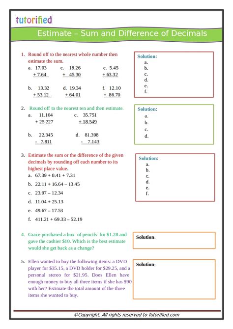 Estimating Sums Amp Differences Worksheets Estimating Worksheet 4th Grade - Estimating Worksheet 4th Grade
