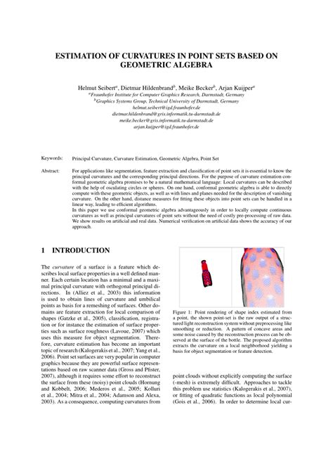 estimation of curvatures in point sets based on geometric