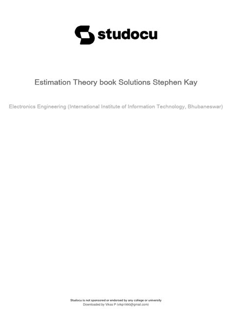 Estimation Theory Kay Solutions