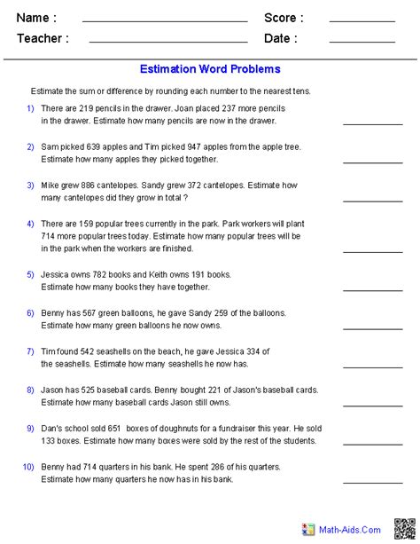 Estimation Worksheets Dynamically Created Estimation Estimation Worksheet 5th Grade - Estimation Worksheet 5th Grade