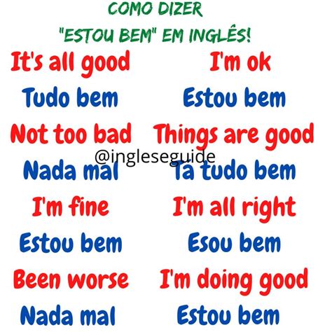 estou bem em inglês