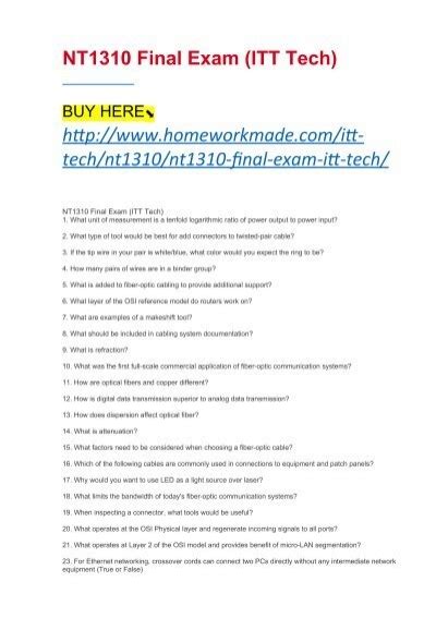 Read Online Et1310 Itt Tech Final Exam 