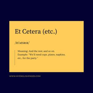 Etcetera Meaning