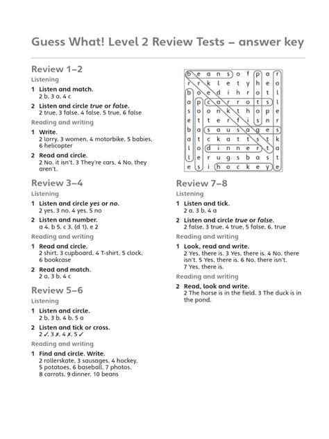 ethel woods review answer key
