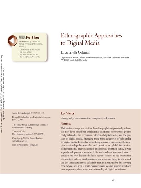 Read Ethnographic Approaches To Digital Media 