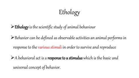 Ethology Is The Study Of