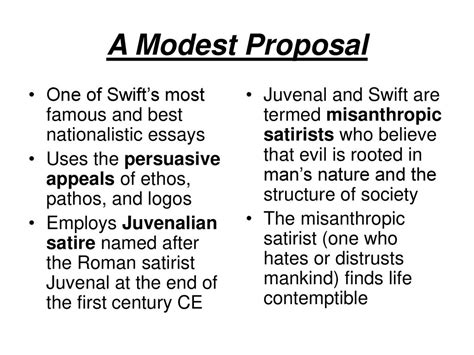 Ethos In A Modest Proposal