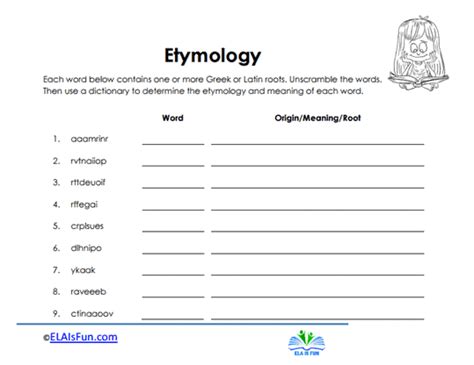 Etymology Worksheets Easy Teacher Worksheets Word Origins Worksheet - Word Origins Worksheet