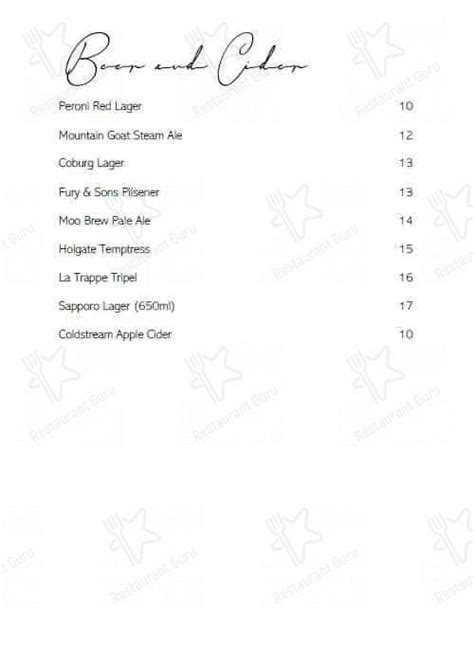 Eureka 89 Menu