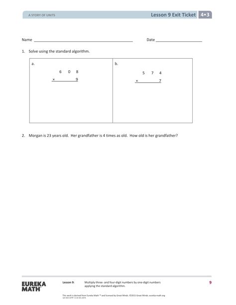 Eureka Math Lesson 9