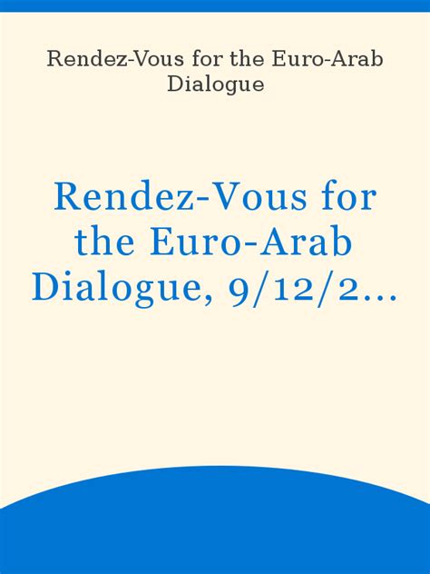 Read Online Euro Arab Dialogue 