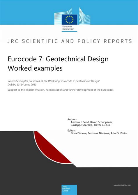 Eurocode 7 Geotechnical Design Worked Examples