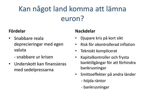 euron fördelar