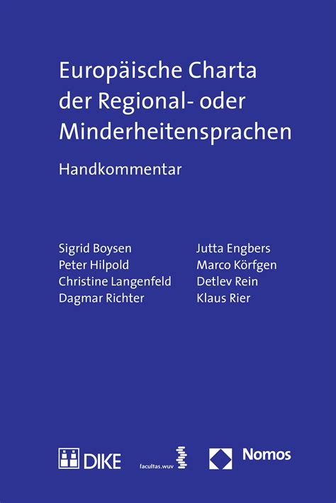Read Europ Sche Charta Der Regional Oder Minderheitensprachen 