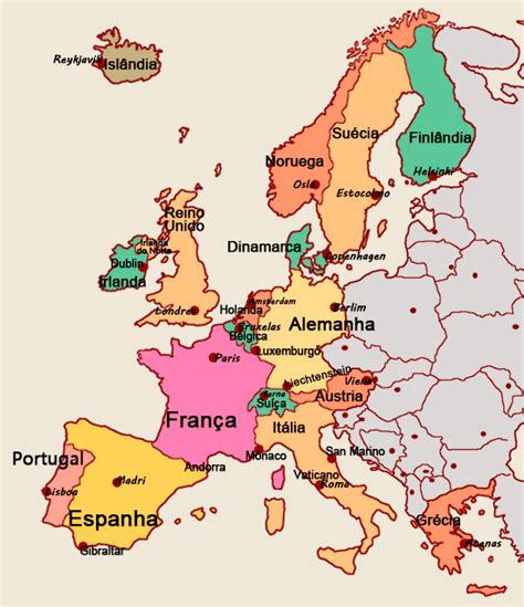 Europa Ocidental Mapa