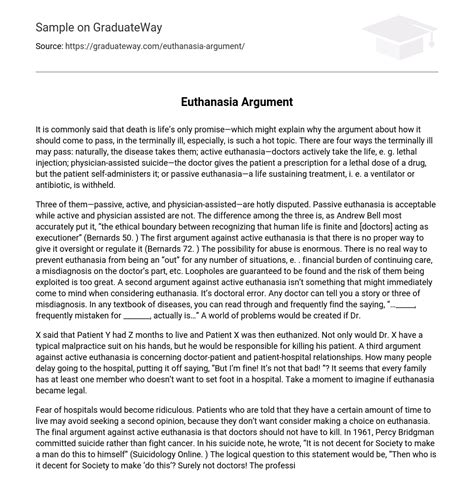 Download Euthanasia Argumentative Paper 