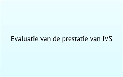 evaluatie prestaties