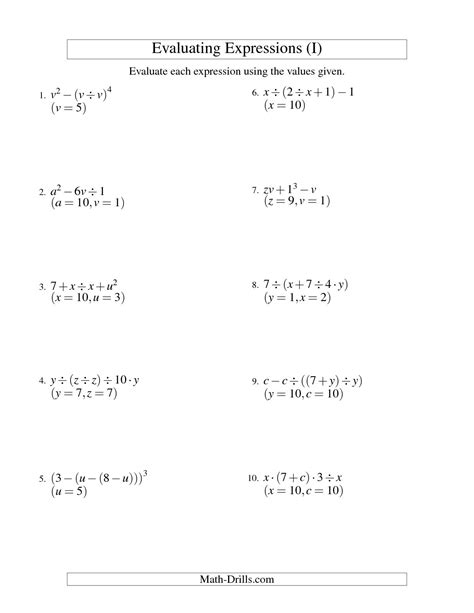 Evaluating Algebraic Expression Worksheets Writing Algebraic Expressions Worksheet Answer Key - Writing Algebraic Expressions Worksheet Answer Key