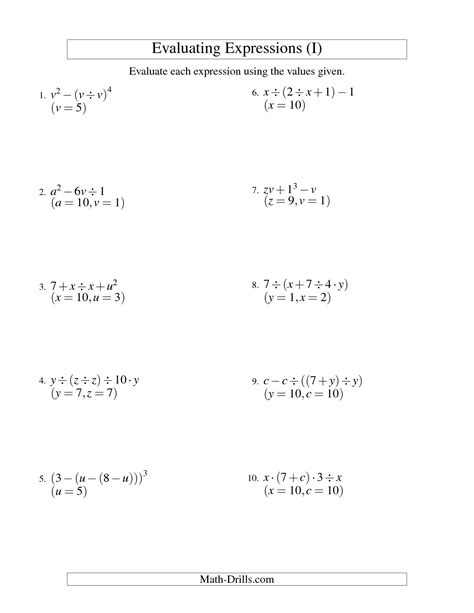 Evaluating Expressions Worksheet Along With 215 Best 6th 6th Grade Evaluating Expressions Worksheet - 6th Grade Evaluating Expressions Worksheet