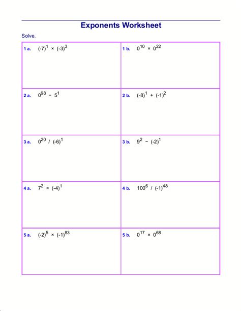 Evaluating Negative Exponents Worksheets Exponents Equations Worksheet Grade 8 - Exponents Equations Worksheet Grade 8