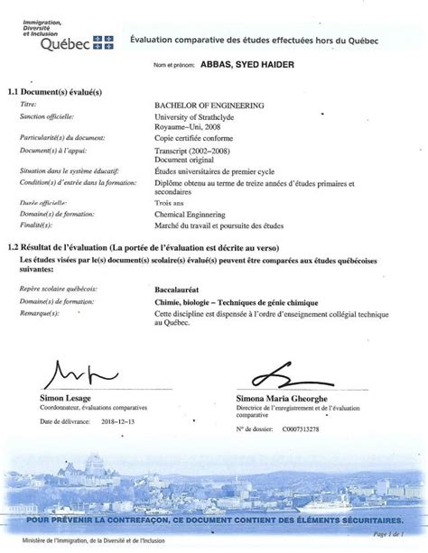 Evaluation Comparative Quebec