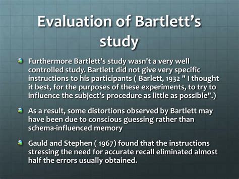 evaluation of Bartlett