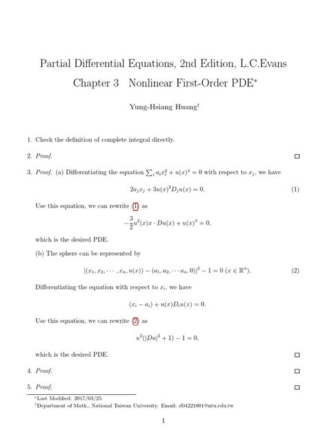 Evans Pde