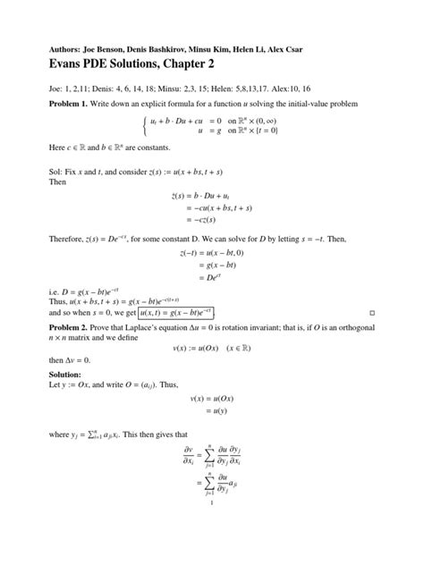 evans pde solutions chapter 2