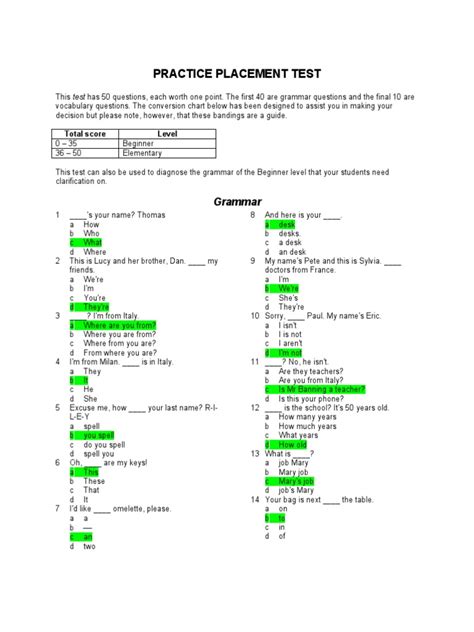 evcc placement test practice