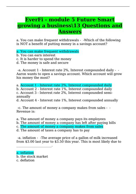 everfi future smart answers module 5