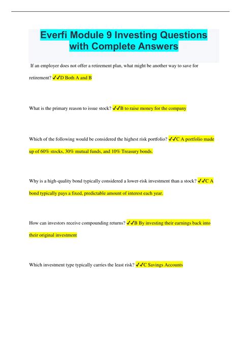 Everfi Module 9 Answers