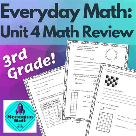 everyday math 3rd grade unit 8 test