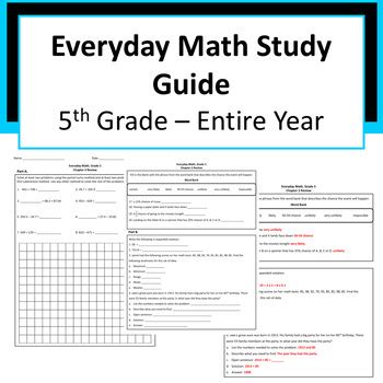 Everyday Math Grade 5 Study Link Answers