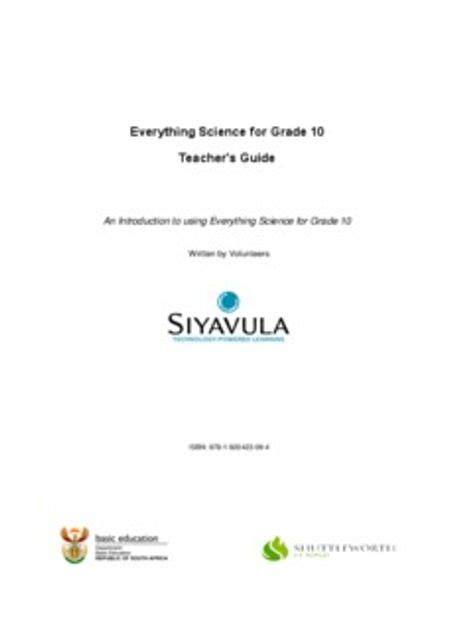 Read Online Everything Science Grade 10 Teacher S Guide 