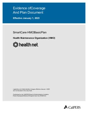 evidence of coverage and plan document health net