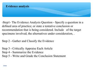 Evidence Statement Analysis