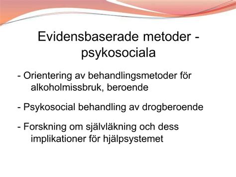 evidensbaserade metoder psykiatri